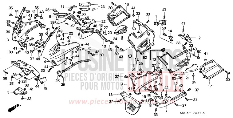 COWL for Pan-European ABS CANDY GRACEFUL RED-U (R151) from 2000